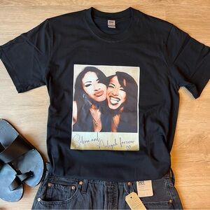 Selena & Aaliyah Together Forever, XL, Black, 100% Ring Spun Cotton. Unisex